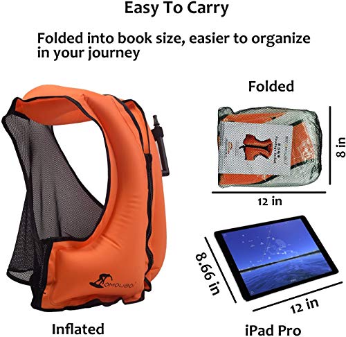 image for OMOUBOI Inflatable Snorkel Vest Kayak Inflatable Buoyancy Vest for Adu