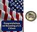 New Citizenship Congratulations Card and Proud to be an American Flag Enamel Lapel Pin Set for American Citizen Gift