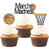 Moitkptt 24Pcs Basketball Cupcake Toppers for Party Decorations, March Madness & Birthday Themes (MIX B), BAK001