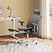 DEVAISE Ergonomic Mesh Office Desk Chair, Retractable Footrest and Adjustable Lumbar Support, Comfy High Back Reclining Computer Gaming Chair, Tilt Function, Heavy Duty, SGS Class 4 Gas Lift, Grey