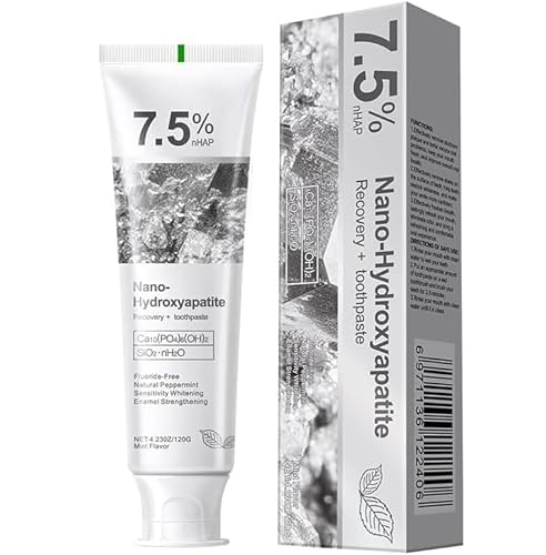 GEELIKE Nano Hydroxyapatite Toothpaste 7.5% nHAP, 4.23 oz – Enamel-Strengthening • Fluoride-Free • Natural Peppermint • Ideal for Sensitive Teeth