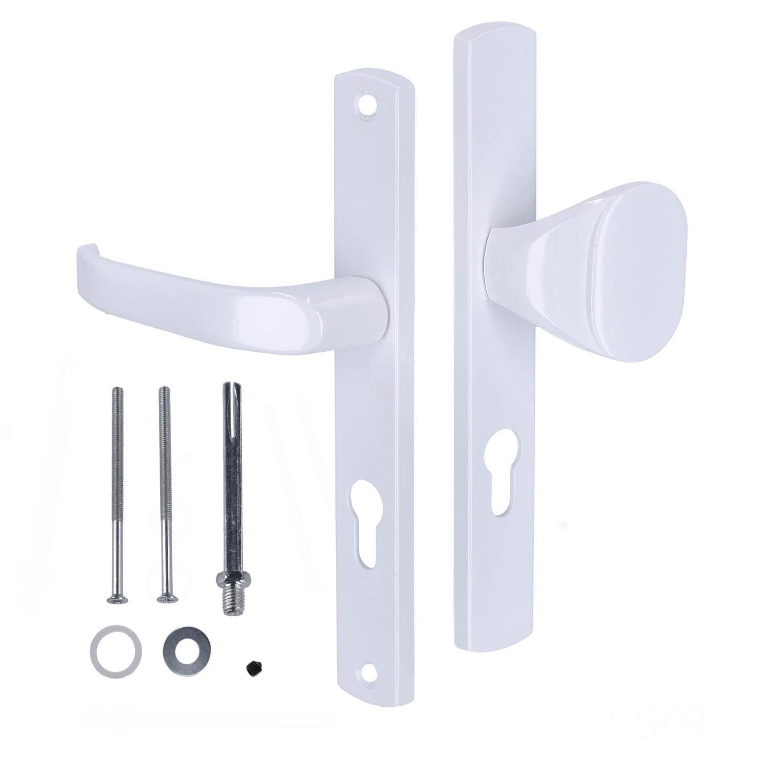 Kotarbau White Kotarbau® 72Mm Long Profile Cylinder Door Handle Set For Doors And Gates
