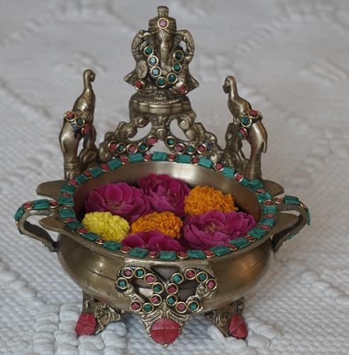 Niyara Handmade Earthenware Clay Decorative Bowl, Urli, Flower Po...