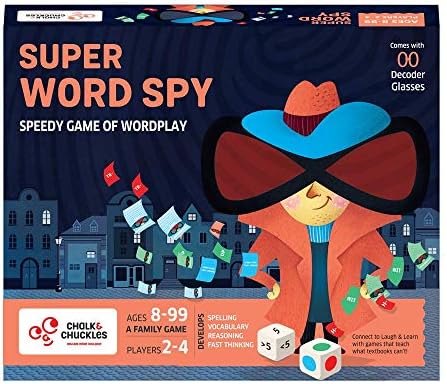 Chalk and Chuckles Super Word Spy - Fun Family Word Game, Kids and Adults Age 8 and Up (8-99 Yrs), Educational Board Games for Girls, Boys 10 Years, Birthday Gifts for Kids