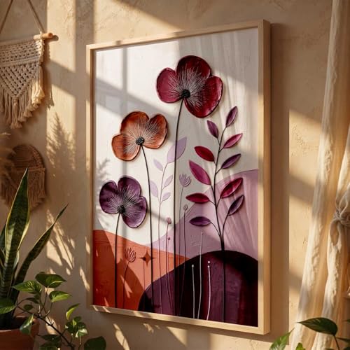 Image of kotart Aesthetic flower Art Home Decoration Painting | Floral Paintings With Frame For Living Room Bed Room Hotel Wall Decor Digital Reprint (13x17 inch)