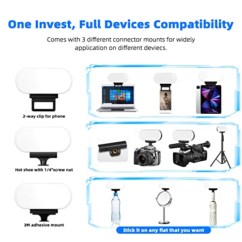 Yueyee 78 Led Camera Light Computer Video Conference Light With Clip, Portable Selfie Light High Power 3000Mah Rechargeable/Cri 95+/3 Lights Modes/3 Bases For Phone, Iphone, Zoom, Picture, Makeup #TOP1
