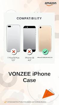 VONZEE® Case Compatible with iPhone 7 & iPhone 8 (4.7 inch), Non