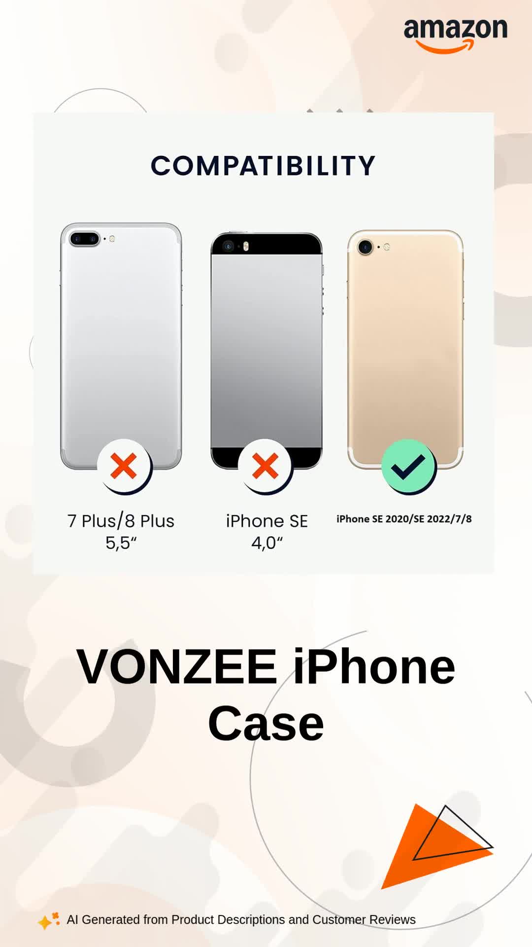 VONZEE® Case Compatible with iPhone 7 & iPhone 8 (4.7 inch), Non