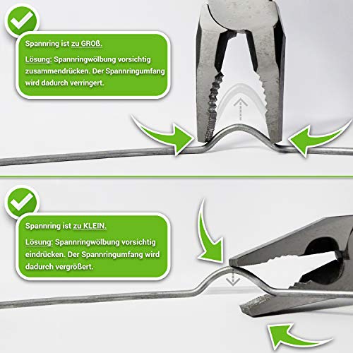 Wieldoppen voor de auto, 4-delige set, geschikt voor alle stalen velgen, instelbare borgring, 16 inch, zwart/zilver - Image 5