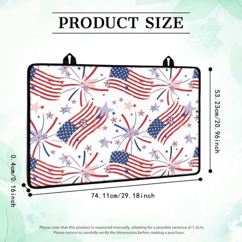 Image of Poceacles 4th of July Stove Cover for Stovetop, Induction Electric Stove Top Protector Oil Resistant Heat Resistant Washer Dryer Top Mat, 29 inch x 21 inch, American Flag Fireworks Star Pattern