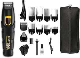 Wahl extreme grip advanced multigroomer, 240 minut pracy, przycinanie włosów w nosie, przycinanie zarostu, pielęgnacja i strzyżenie ciała dla mężczyzn, wymienne głowice z możliwością mycia
