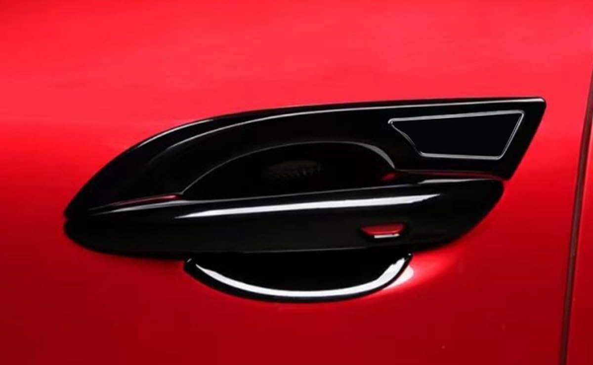 Car Accessories Fit for Mazda CX-30 CX30 2020 2021 2022 2023 2024 2025 2026 Exterior Side Door Handles Bowl Cup Cover Trime (Glossy Black) 4PCS ABS