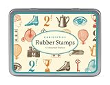 Cavallini Papers Assorted Wooden Rubber Stamps, Curiosities, Set of 12