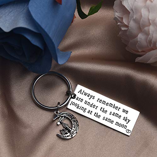 Long Distance Relationship Gifts Always Remember We are Under The Same Sky Keychain Couples Friends Boyfriend Husband2
