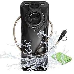 J.CARP Hydration Bladder 2 Liter Leak Proof Water Reservoir, Water Pouch Hydration Pack Replacement for Cycling, Hiking, Camping, Hunting, Running Black