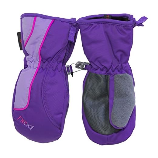 Head Jr. zippered side Ski Mittens, (Small (Ages 4-6, Purple/Pink)