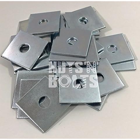 M10 x 50 x 50 x 3 Thick Square Plate WASHERS ZINC Plated - Pack of 20 Cover