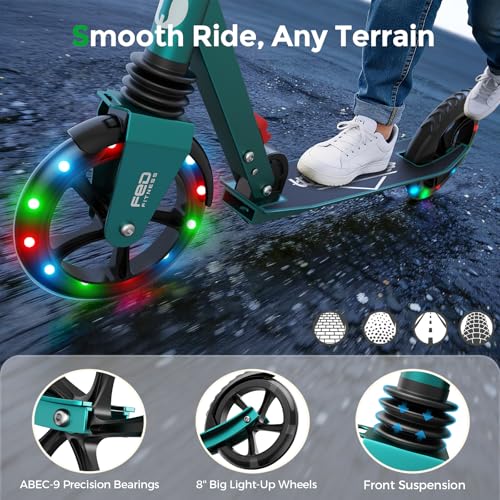 Image of WAYPLUS Kick Scooter for Ages 6+,Kid,Teens & Adults.8 Big Wheels,240lb