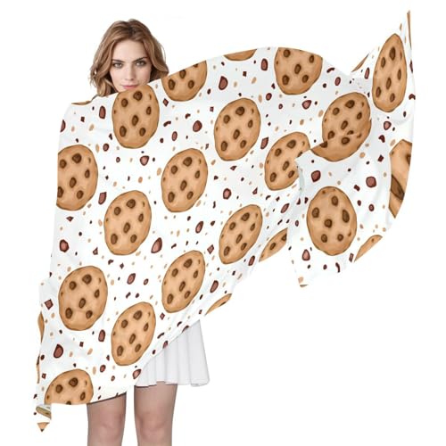 Cookies Women's Silk Scarf Lightweight Fashion Long Scarves Sunburn Shawls4