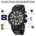 LN LENQIN Mens Watches Digital Military Watch for Men Stopwatch Army Survival Tactical Sports Outdoor Big Face Waterproof Men's Wrist Watches with LED Backlight/Timer/Alarm/Date (R036-Black)