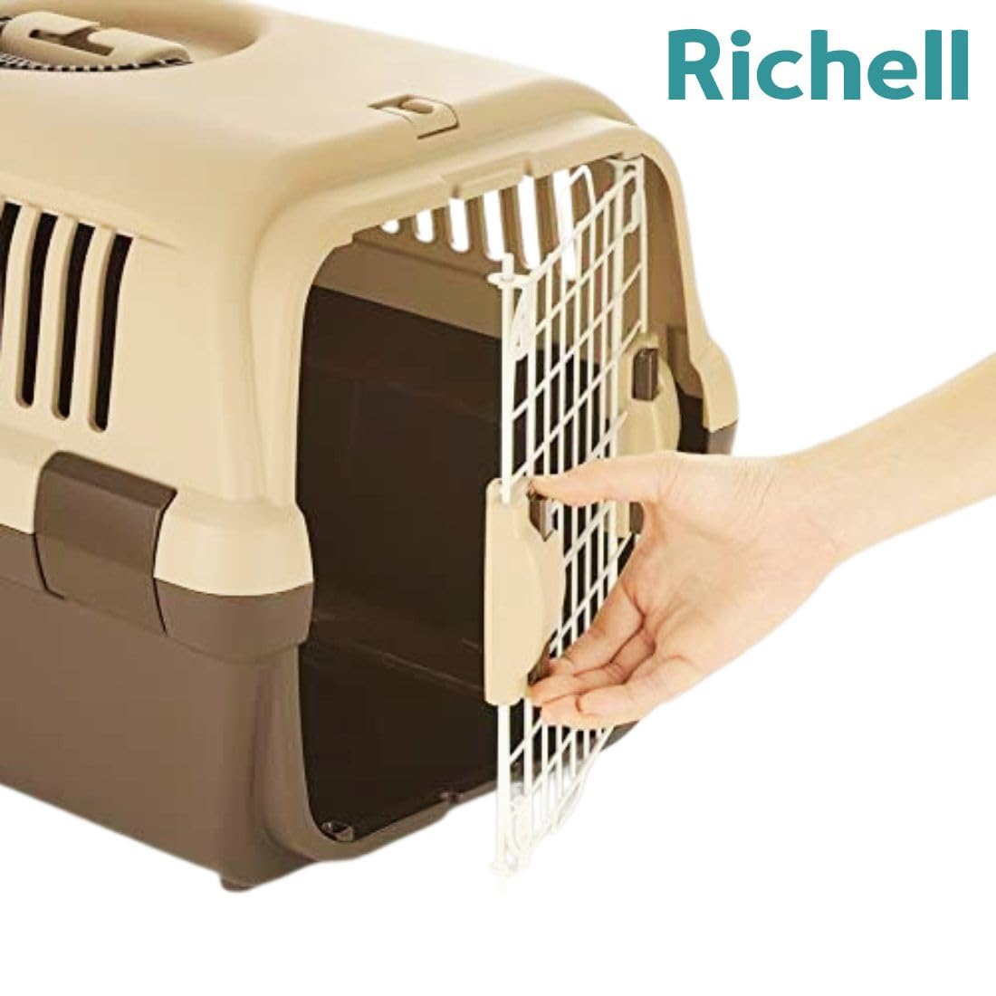 Amazon | リッチェル キャンピングキャリーダブルドア 小型犬・猫用