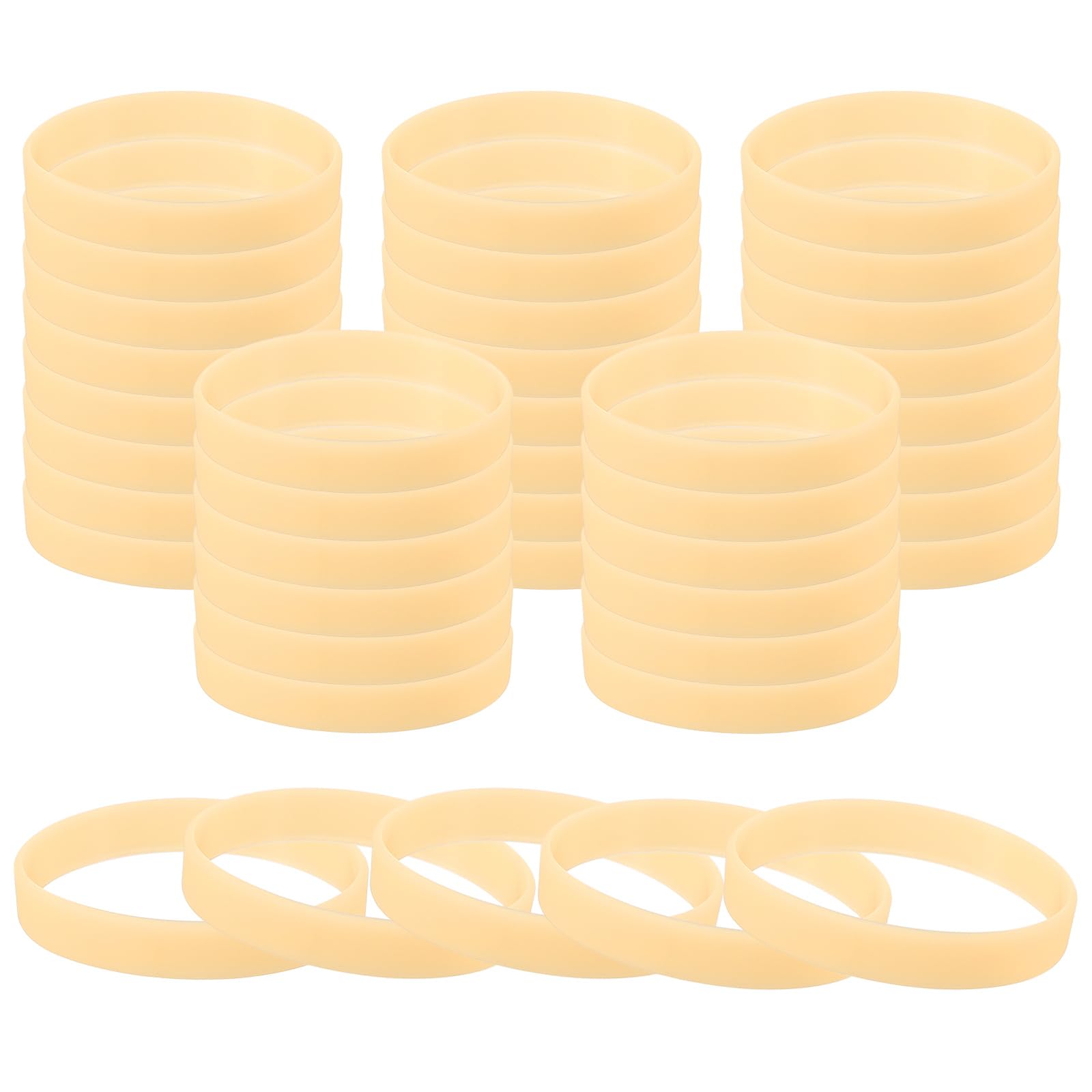PATIKIL Glow in the Dark Bracelets, 60 Pcs Unisex Silicone Sports Glow Wristbands for Sports Party Games Fashion Decorations Orange
