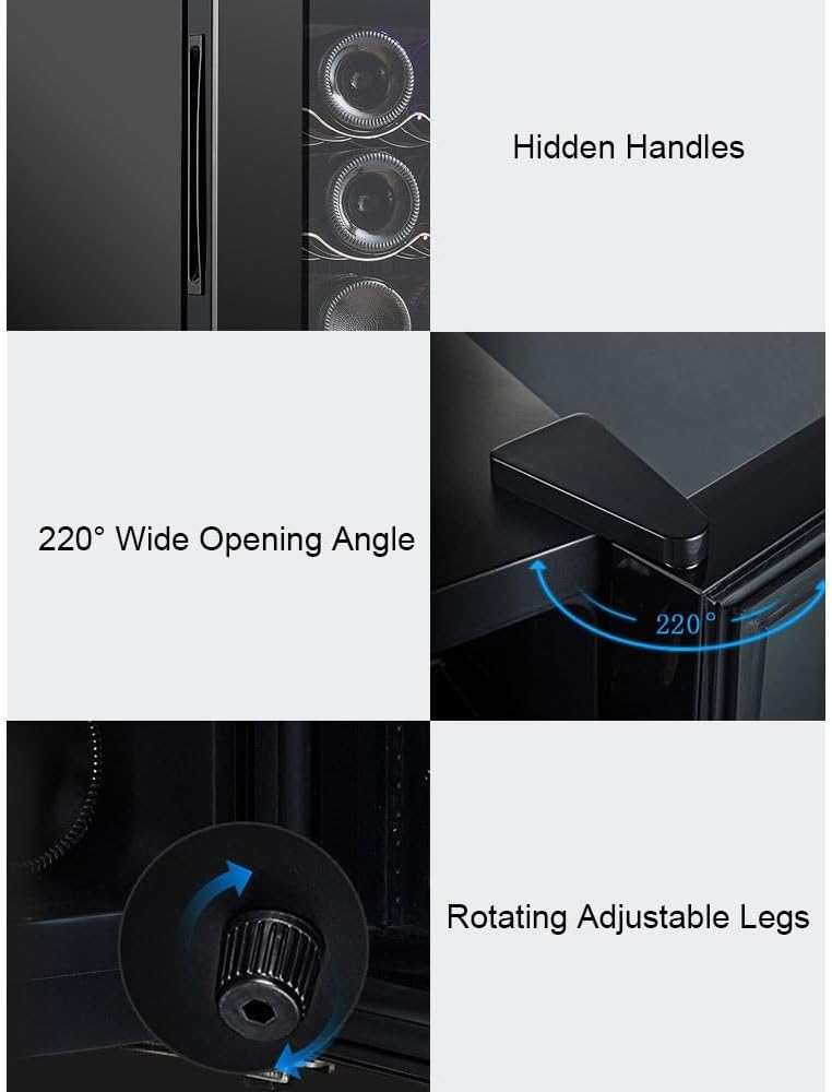 18 Bottle Wine Cooler Refrigerator with Compressor, Freestanding Wine Fridge for Home Use, Glass Door Wine Cooler with Digital Temperature Control and Removable Shelves