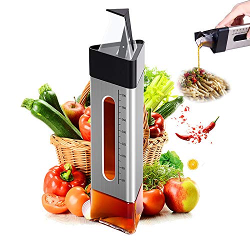LKDEPO Olive oil dispenser bottle, automatic opening and closing bottle oil bottle, triangular shape dispenser bottle for the kitchen, oil vinegar seasoning bottle