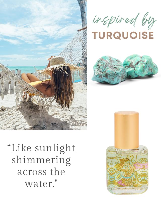 The Sage Lifestyle Turquoise Roll On, Oil, Extract, Grapefruit, Sandalwood, White Musk, Perfume for Women, Long Lasting, Clean Fragrance, Artisan, Parfum, 1/4 oz, Travel Size, Mini Perfume for Women - Image 3