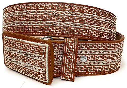 Authentic Charro Embroidered Western Belt, Cinto Charro Bordado Cinto Vaquero (34, Black)2