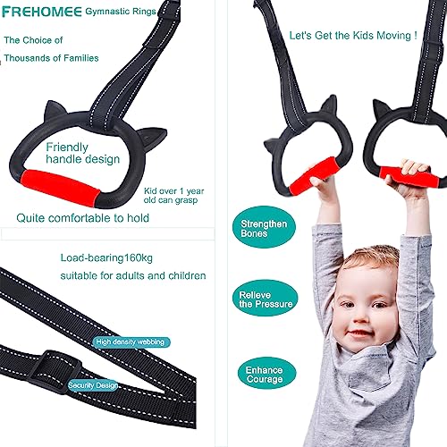 FREHOMEE Anéis de ginástica profissionais, para adultos e crianças, suportam 200 libras, equipamento