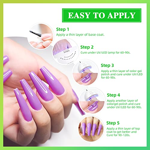 Morovan Rainbow Gel Nail Polish Kit 6 Colors Bright Yellow Green Blue Purple Pink Orange Gel Nail Polish Set Soak Off Uv Neon Gel Nail Polish For Diy Nail Art Manicure At Home Salon #TOP5