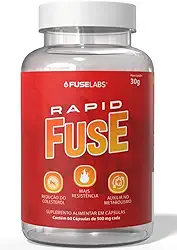 Rapid Fuse Pré Treino e Termogênico (Foguinho) - 60 Cápsulas com Cafeína, Psyllium e Picolinato de Cromo - Fuselabs - Suplemento para Academia e Fitness