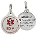 GoTags Personalized Emotional Support Animal (ESA) and Service Dog & Cat ID Tag, Stainless Steel, Round Shape (Size Regular)