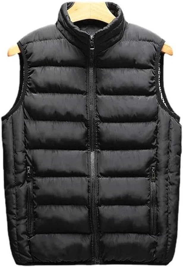 [Ornrjfll] メンズベストノースリーブジャケットと綿暖かいスリムノースリーブジャケットベスト