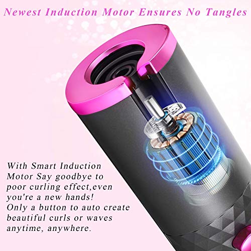 Cordless Automatic Hair Curler, Ceramic Rotating Wireless Auto Curling Iron Wand, Portable Usb Rechargeable Spin Curler For Hair Styling (Grey) #TOP2