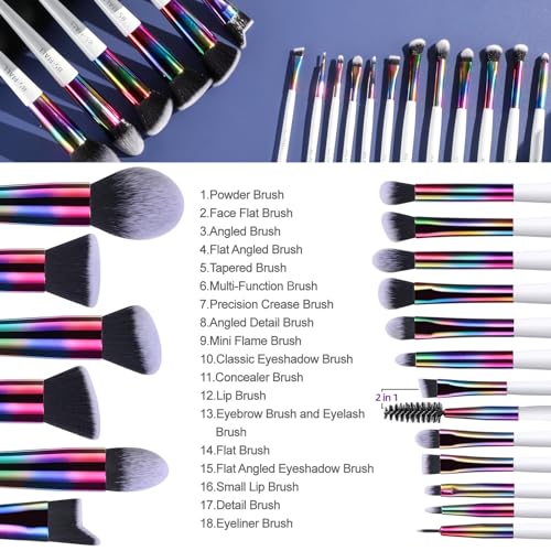 Image of BS-MALL Makeup Brushes Makeup Tools Kit Premium Synthetic Powder Foundation Contour Concealers Lip Brushes Set 18 Pcs