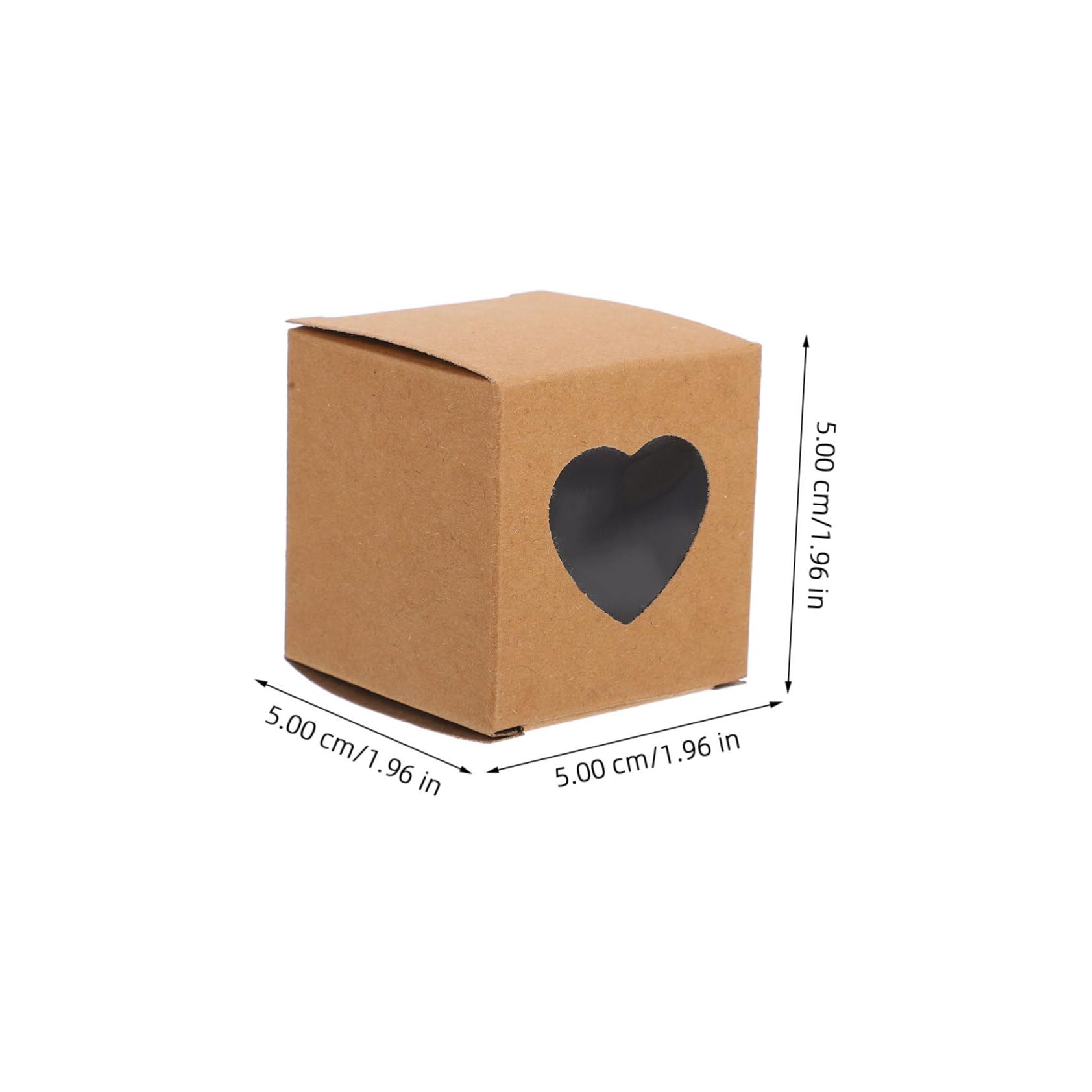 Cajas de Dulces de Papel Marrón Ventana Corazón, 100 Piezas
