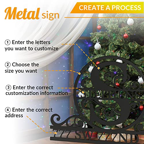 Custom Metal Address Sign - Wall Art Decor - Outdoor -Personalized Address Plaque - Signs for Home Decor Wall - Custom House Number Metal Sign