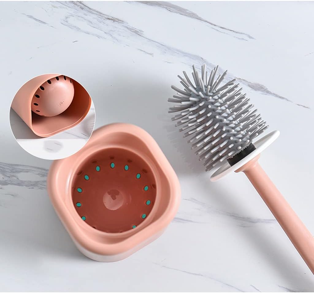 Bathroom Toilet Brush Toilet Brush Holder Household Toilet Cleaning Brush Bathroom Long Handle Toilet Bowl Brush 360° No Dead End Toilet Brushs with Base Set Toilet Brush