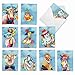 Funny Farm - 10 Assorted Painted Animals Cards 4 x 5.12 inch - Beautiful Funny Blank Note Cards or All Occasions -Cute, Colorful Wildlife Stationery with Envelopes (Box of 10) M6563OCBsl