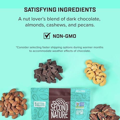 Second Nature Dark Chocolate Medley Trail Mix, 12 oz. Resealable Pouch (Pack of 6) – Certified Gluten-Free Snack Mix – Dark Chocolate and Nut Trail Mix Ideal for Quick Travel Snacks or Lunch Snacks - Thumbnail 3