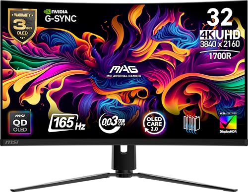 MSI MPG 321CUP QD OLED Ecran Gaming incurvé 32'' 4K UHD Dalle Quantum Dot OLED 3840 x 1080 165 Hz / 0.03 ms DisplayHDR True 400 G Sync HDMI 2.1 DP 1. USB Type C PD - vue 6