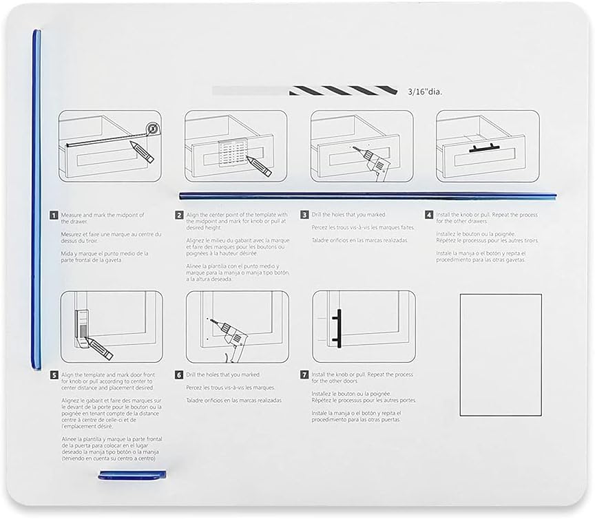 Cabinet Pull Template for Cabinet Hardware Plastic Templates - PHTM160N Peaha Cabinet Handle Template Tool Cabinet Door Handle Kitchen Cabinet Knobs Template Tool 1 Pack - - 