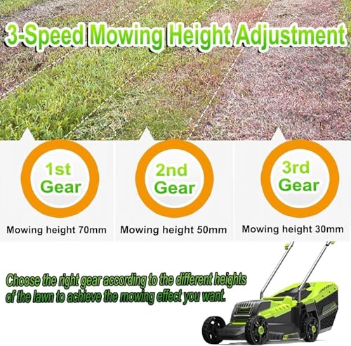 Escarificador eléctrico inalámbrico para césped, motor sin escobillas, 3 profundidades ajustables para césped y jardines saludables