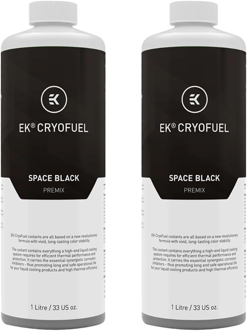 EKWB EK-CryoFuel Premix PC Coolant, 1000mL, Space Black, 2-Pack