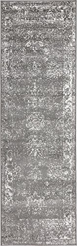 Unique Loom Sofia Collection Area Rug - Casino (2' X 6' 9" Runner, Dark Gray/ Ivory) #TOP1