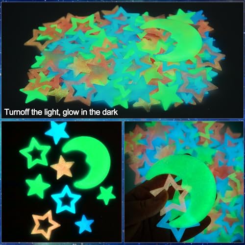 Pegatinas de Estrellas y Luna Fluorescentes para Pared miniatura 4