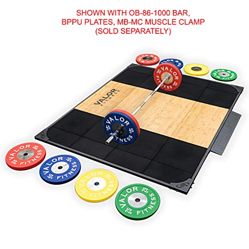 Valor Fitness Plataforma de Peso Muerto para Levantamiento Olímpico con Piso de Goma y Acero y Bamboo - Equipo para Gimnasio en Casa para Entrenamiento de Fuerza miniatura 4