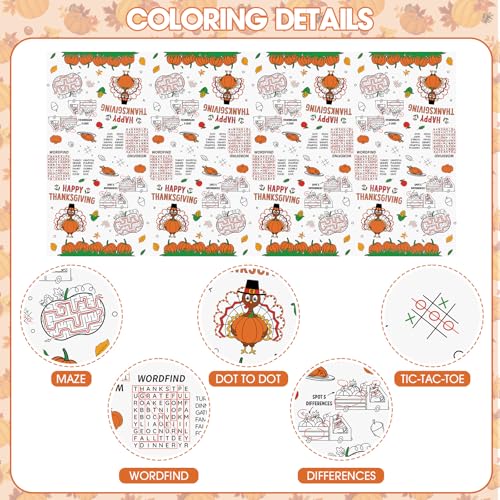 Happy Thanksgiving Coloring Tablecloth for Kids Giant Thanksgiving Paper Activity Table Co - image 4